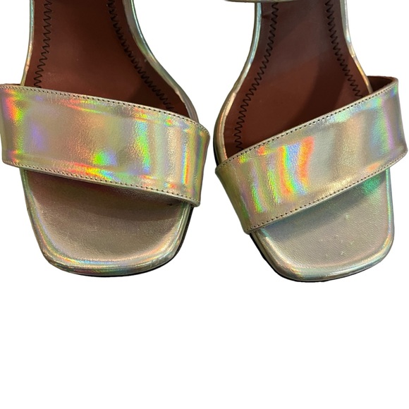 Missoni Shiny Gold with Black Buckle Slingback Sandals, Sz 37 - Picture 8 of 15